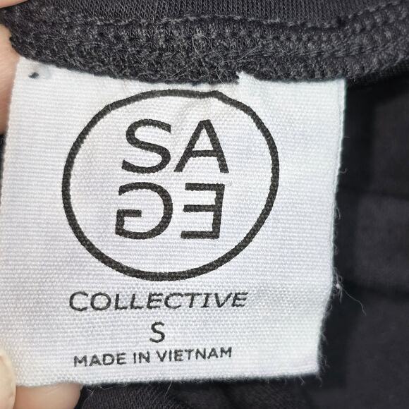 Sage Collective Cargo Joggers Womens Small Black Minimalist Athleisure Comfort - Picture 4 of 6